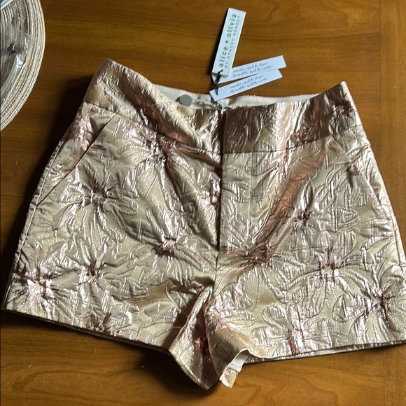 Alice + Olivia Metallic Gold Shorts